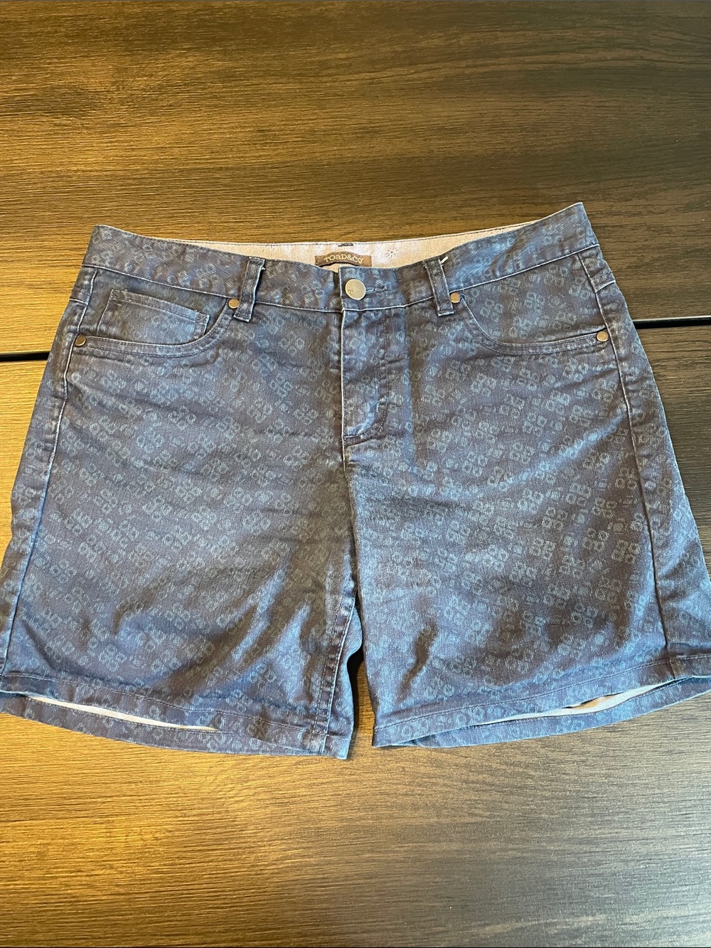 Toad&Co Blue Patterned Denim Jean Shorts
